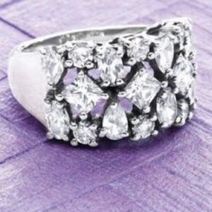 Vintage Silpada Sterling Silver Cubic Zirconia Cosmo Ring R2385 Size 7